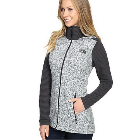 North Face Insulated Hoody Jacket Parka Grey & Blk